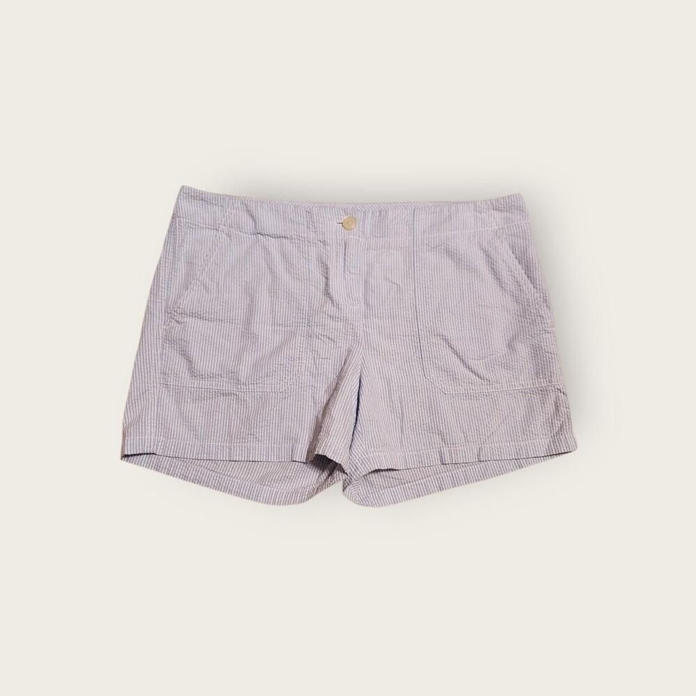 Vintage Y2k early 2000s Tommy Hilfiger blue seersucker preppy striped shorts